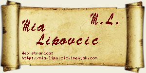 Mia Lipovčić vizit kartica
